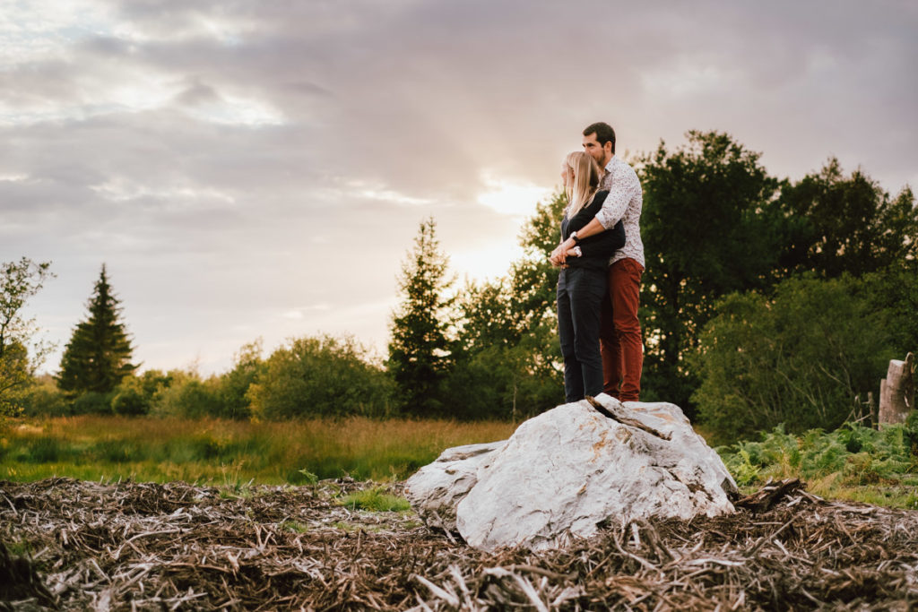 Séance engagement dans les hautes fagnes au coucher de soleil