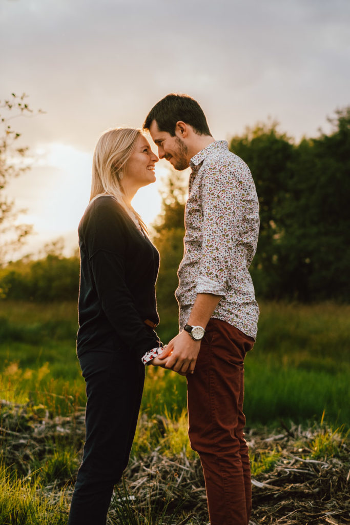 Séance engagement dans les hautes fagnes au coucher de soleil