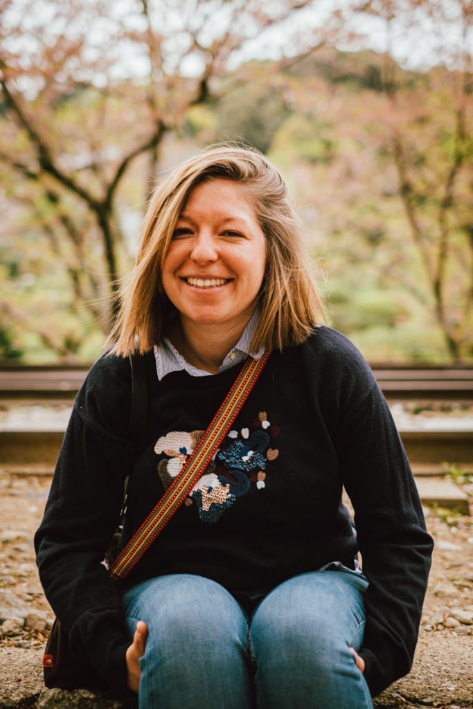 Portrait de ma femme à Keage Incline, la voie ferrée à Kyoto