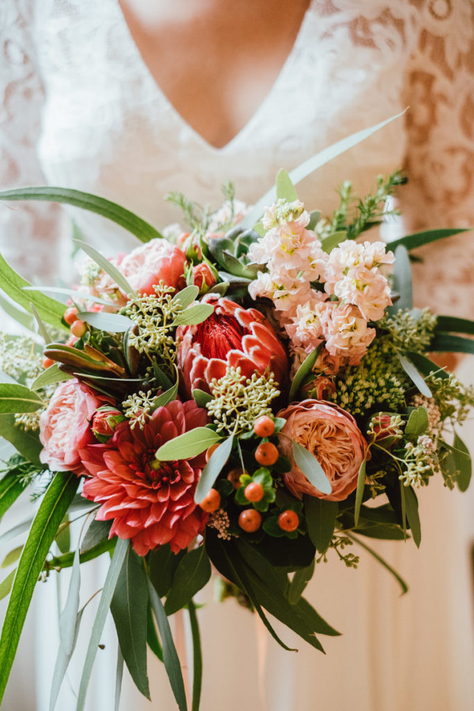 Bouquet de la mariée lors des préparatifs à Ixelles